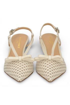 Slingback Nicole Bonnet in pelle colore panna. NICOL BONNET | 3054-PANNA